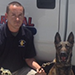 State Deputy Fire Marshal Kevin Martin and Arson Dog Sita