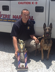 Mississippi State Deputy Fire Marshal Kevin Martin and Arson Dog Sita